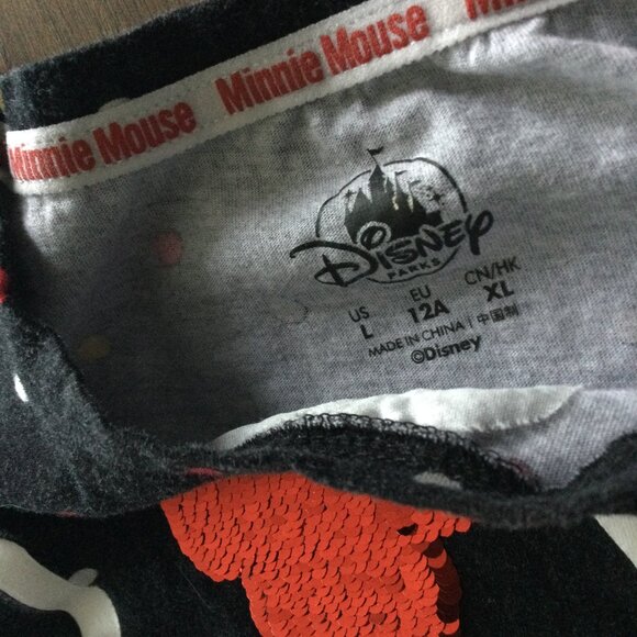 Disney Minnie Mouse Sequin T-Shirt (L) & Mickey Mouse Friends Tee (XS) Bundle - Picture 3 of 3